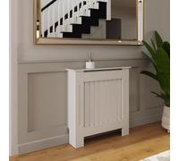 Fwstyle Vertical Slat Small White Radiator Cover (H) 82.3 (W) 78Cm (D) 19Cm