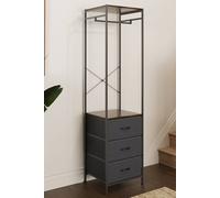 Fwstyle Walnut Effect 3 Drawer Storage Unit With Hanging Rail In Brown Brown