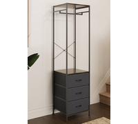 FWStyle Industrial Urban Design Black Metal Hallway Coat Storage Rack