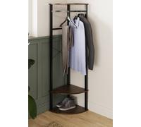Fwstyle Walnut Effect 3 Tier Corner Shelving Unit In Brown Brown