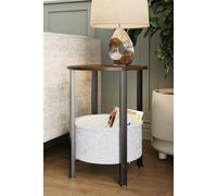 Fwstyle Walnut Effect Coffee/side Table With Basket In Brown Brown