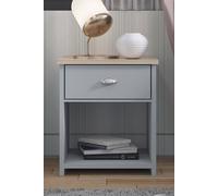 FWStyle 1 Drawer Westbury Lamp Table Nightstand Matt Grey, Grey