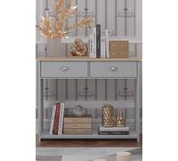 FWStyle Westbury Grey & Light Oak 2 Drawer Console Table FWStyle Grey