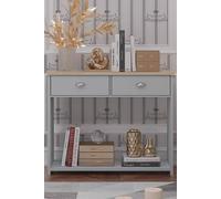 Westbury Grey & Light Oak 2 Drawer Console Table FWStyle Grey One Size