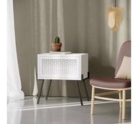 Fwstyle White 1 Door Bedside Chest Push To Open