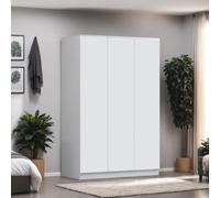 Fwstyle White 3 Door Push To Open Triple Wardrobe (H) 180 (W) 120 (D) 50Cm