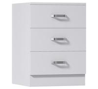 FWStyle White 3 Drawer Chest Of Drawers Metal Handles Scratch Resistant FWStyle White