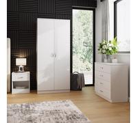 Fwstyle White 3 Piece Bedroom Furniture Set