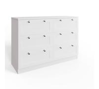 Fwstyle White 6 Drawer Chest Of Drawers Panelled Bedroom Furniture White One Size
