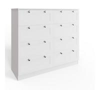 Fwstyle White 8 Drawer Chest Of Drawers Panelled Bedroom Furniture