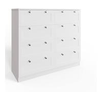 Fwstyle White 8 Drawer Chest Of Drawers Panelled Bedroom Furniture White One Size