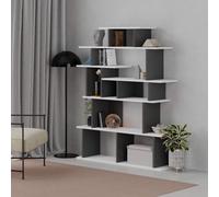 Fwstyle White & Grey 6 Tier Bookcase Shelving Unit Scratch Resistant