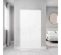 Fwstyle White Modern 2 Door Double Sliding Wardrobe White One Size