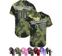 FwSYouMAI Custom Baseball Jersey Personalised Printed Teamname Number Customised Shirts Sport Uniform for Men,Women,Youth Camo