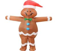 FWV Gingerbread Man Costume Adult,Inflatable Christmas Costume,Blow up Gingerbread Man Costumes,Funny Giant Xmas Christmas Character Costumes,Large Santa Inflatables Gingerbreads