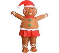 FWV Gingerbread Man Costume Adult,Inflatable Christmas Costumes,Funny Blow up Xmas Character Costumes for Women,Inflatable Christmas Costume