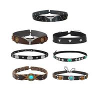 FWXFW 7 Pcs Cowboy Hat Band, Western Style Hat for Women Men Cowboy Turquoise Hatbands Accessories