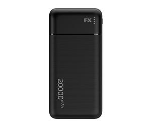 FX 20000mAh Power Bank, Black - Premium High-Capacity Portable External Battery Charger with Fast 3A Type-C Output for Smartphones & Tablets