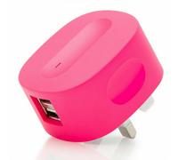 Fx 2A Usb Mains Plug Charger Candy Pink - Fast Uk Wall Power Adapter For Work Site Phone, Tablet & Radio