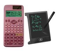 FX-991EX Battery & Solar Powered Scientific Calculator with 4.4 Inch LCD Writing Pad, 552 Function Professional Portable Calculator with Notepad for School, Office (Pink)