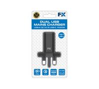 FX Dual UK 'Main Charger' USB-C & USB-A White FX White