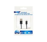 FX Factory Powabud Nylon Braided USB 'Data Cable' For iPhone Black FX Black