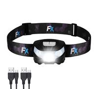 FX FFEXS LED Head Torch Rechargeable - Headtorch Rechargeable Waterproof - Headlamp Super Bright - Head Lights for Head - Head Lamps for Adults & Kids - 5Mode Head Torches for Running Camping Hunting