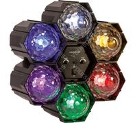 FX Lab 6 Way Multi-Coloured LED Crystal Effect Disco/Party Pod Light With Built-