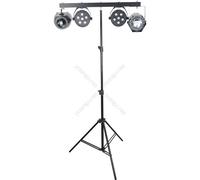FX Lab FXLAB Mobile DJ Lighting Kit with 4 LED Lighting Effects, T-Bar lighting