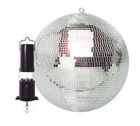 FX Lab Lightweight Mirror Ball Kit 12-Inch Silver Glitter Ball with Ba