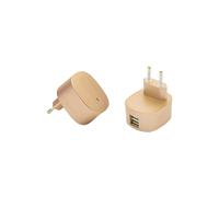 FX Multicoloured Dual USB 'Mains Charger' 2.4 AMP Plug Gold FX Gold