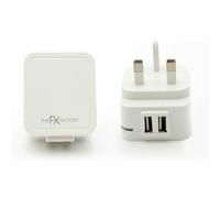 FX Powabud Mains 2 Port USB Or 3 Port USB Charger - White
