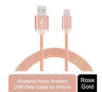FX Powabud Nylon Braided USB Data Cable for Phone[Rose Gold]