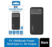 FX 20000 mAh Powerbank with Type-C 3A Output, Black
