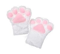 Fxaelian Cosplay Animal Cat Wolf Bear Dog Fox Paws Claws Gloves Mittens Halloween Christmas Cosplay Party Costume Accessories A White