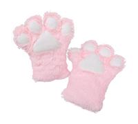Fxaelian Cosplay Animal Cat Wolf Dog Fox Bear Paws Claws Gloves Mittens Halloween Christmas Cosplay Party Costume Accessories A Pink