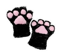 Fxaelian Cosplay Animal Cat Wolf Dog Fox Paws Claws Gloves Mittens Halloween Christmas Cosplay Party Costume Accessories A Black