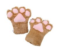 Fxaelian Cosplay Animal Cat Wolf Dog Fox Paws Claws Gloves Mittens Halloween Christmas Cosplay Party Costume Accessories A Brown