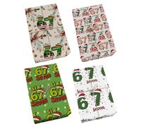 FxaumsGxuk 4 Pieces Christmas Wrapping Paper, 48.26x66.04cm Wrapping Paper Sheets Gift Wrap Set, Vintage Funny Gift Wrap Sheets, Luxury Traditional Papers For Family Coworkers Festival