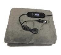 FxaumsGxuk Car Heated Blanket 12v 100x70cm Brushed Fleece Gray USB Electric Blanket Travel Cable Length 1.8m, Portable Electric Throw Blankets with Intelligent 4-Speed Temperature Timer for Car