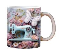 FxaumsGxuk Ceramic Mug - 3D Sewing Machine Design Mug 330 ml Ceramic Decoration for Women Men Household Bar Quilting Lovers Christmas Birthday Tea