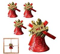 FxaumsGxuk Christmas Decoration Bells - 4 Pieces Festive Decoration, Festive Decorations for the Home - for Front Door Wreath Staircase Window Sill Coat Wall Garden Living Room