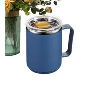 FxaumsGxuk Double Wall Stainless Steel Mug 450ml Insulated Coffee Cup Leakproof with Handle and Lid Double Wall Thermal Cup for Cold & Hot Drinks Modern Insulated Cups, Water Cups for Hot Cold Drinks