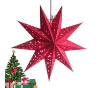 FxaumsGxuk Paper Star Lampshade, Light Up Paper Stars with Light String, Papers Star Lanterns Hanging Stars, Christmas Decorations Hanging Lampshade, Hollow Lampshades Nine-Point Decor Ornament