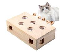 FxaumsGxuk Whack-a-Mole Cat Toy, 33.5x26x10cm Whack-a-mole Interactive Wooden Cat Toy, Cats Pop/Up Toys, Cats Scratcher Interactive Game, For Bored Indoor Catss