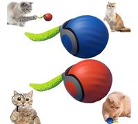 FXBUAF Speedy Tail 2.0, Speedy Tail Cat Toy, 2025 New Generation Interactive Cat Toy, Automatic Moving Cat Toy Ball with Tail, Smart Interactive Cat Toy Ball, Two Speed Adjustment (Orange + Blue)