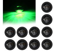 FXC 10x 3/4" Round LED Clearence Light Front Rear Side Marker Indicators Light for Truck Car Bus Trailer Van Caravan Boat, Taillight Brake Stop Lamp