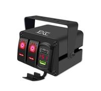 FXC 2 Gang Aluminum Rocker Switch Panel Red Backlit with PD Type C and QC 3.0 USB Charger Voltmeter Waterproof 12V 24V DC Rocker Switch Box for Car Trucks Boats RVs