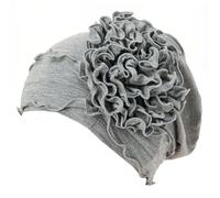 Fxhixiy Chemo Turban Hats for Women Flower Solid Twist Caps Pre Tied Cancer Headwrap Headwear Hair Loss Cover (US, Alpha, One Size, Medium, Gray)