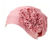 Fxhixiy Chemo Turban Hats for Women Flower Solid Twist Caps Pre Tied Cancer Headwrap Headwear Hair Loss Cover (US, Alpha, One Size, Medium, Pink)